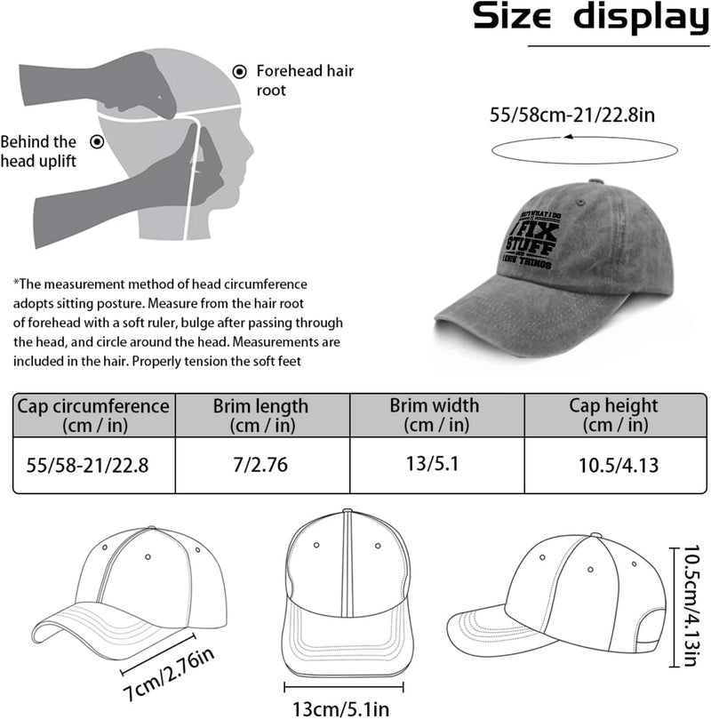 ACEMIRE That's What I Do I Fix Stuff and I Know Things Dad Hats for Men Graphic Baseball Cap Adjustable - Image 3